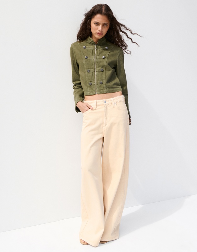 M.N.G - Fitted Jacket with Band Collar