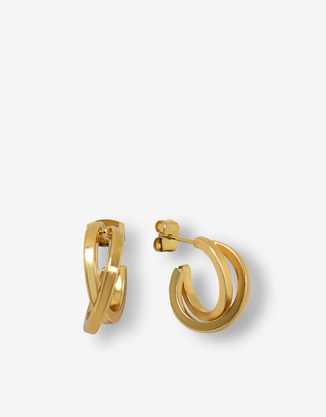 Forcast - Lyra Crossover Hoop Earrings