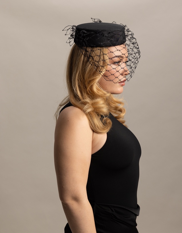 Morgan & Taylor - Zahra Pillbox Hat in Black