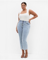 City Chic - Plus size Harley Fit Sass Straight Leg Crop Jean - light wash