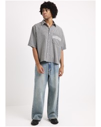 Black Noise White Rain - Heaton Short Sleeve Shirt