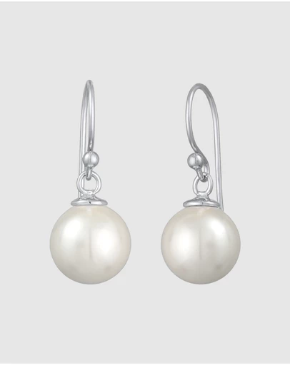Elli Jewelry - Earrings Ear Hanger Classic with shell core pearl in 925 sterling silver
