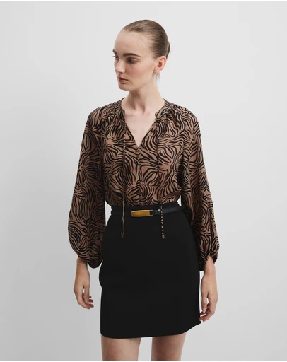 Country Road - Print Blouson Blouse