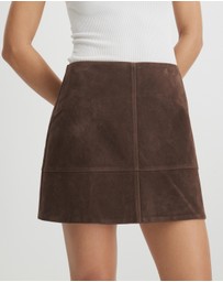 AERE - Anders Suede Look Mini Skirt