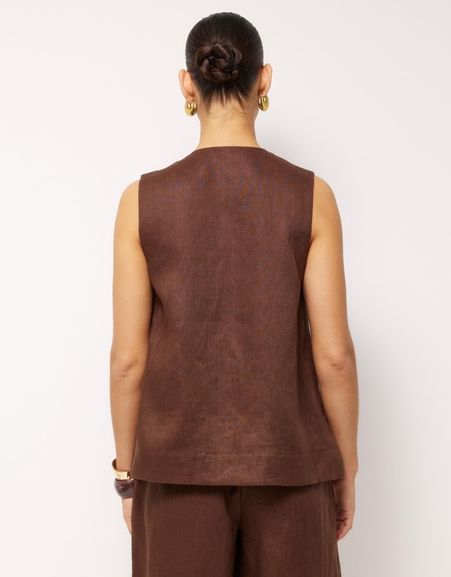 AERE - Patch Pocket Relaxed Linen Tank