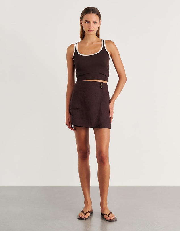 Jag - Kayla Linen Wrap Mini Skirt