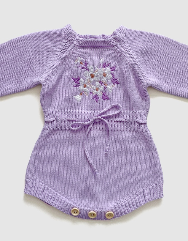 WITH LOVE FOR KIDS - Long Sleeve Knitted Romper - Babies