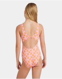 Roxy - Girls 8 to 16 Flower Check One Piece