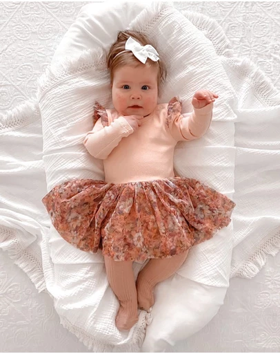 WITH LOVE FOR KIDS - Tulle Flutter Long Sleeve Tutu Onesie - Babies