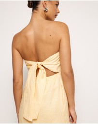 AERE - Fia Linen Strapless Mini Dress
