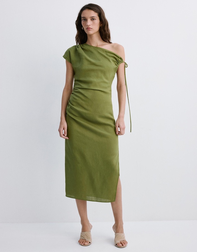 M.N.G - Asymmetric Side Ruched Dress