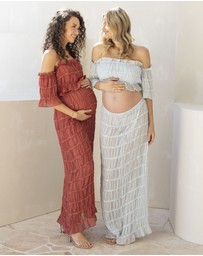 Angel Maternity - Marisol 2 piece Maternity Photoshoot Dress in Crimson Glow
