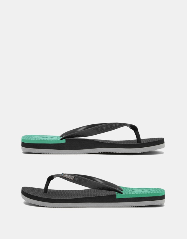 Boomerangz Footwear - Men's Black/Grey/Teal Thongs with arch support and 2 x interchangeable straps