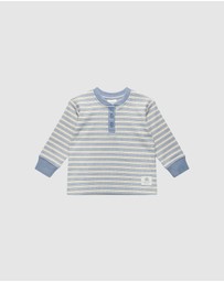 Kynd Baby - Henley Top in Sky Blue Stripe