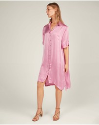 Primness - Glossed Shirt Dress