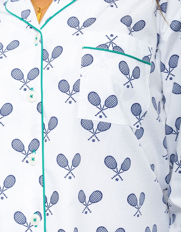 Sant And Abel - Women's Tennis Navy Long PJ Set