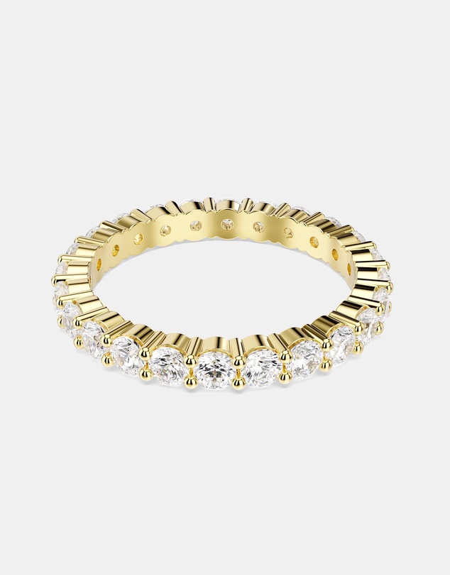 Swarovski - Matrix Vittore Band Ring, Round Cut, White, Gold-tone Plated