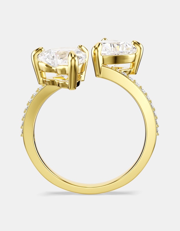 Swarovski - Mesmera Open Ring, Heart Cut, Pavé, White, 18K Gold Finish