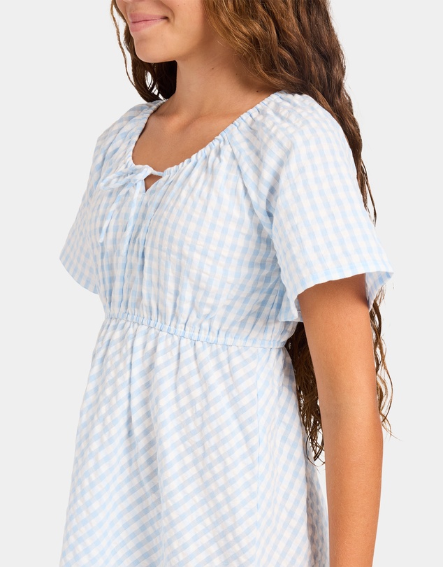 Roxy - Girls 8 to 16 Coastal Check Mini Dress