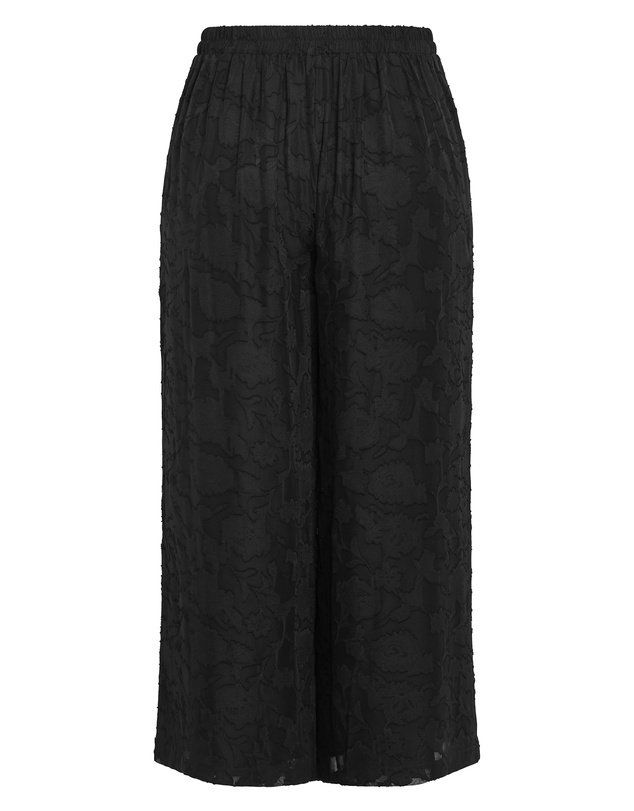 City Chic - Plus size Daniela Jacquard Lined Wide Leg Pant - black