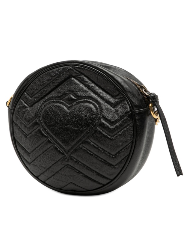 Pre-Loved by Azura Reborn - Pre-Loved Mini GG Marmont Matelasse Leather Round Crossbody