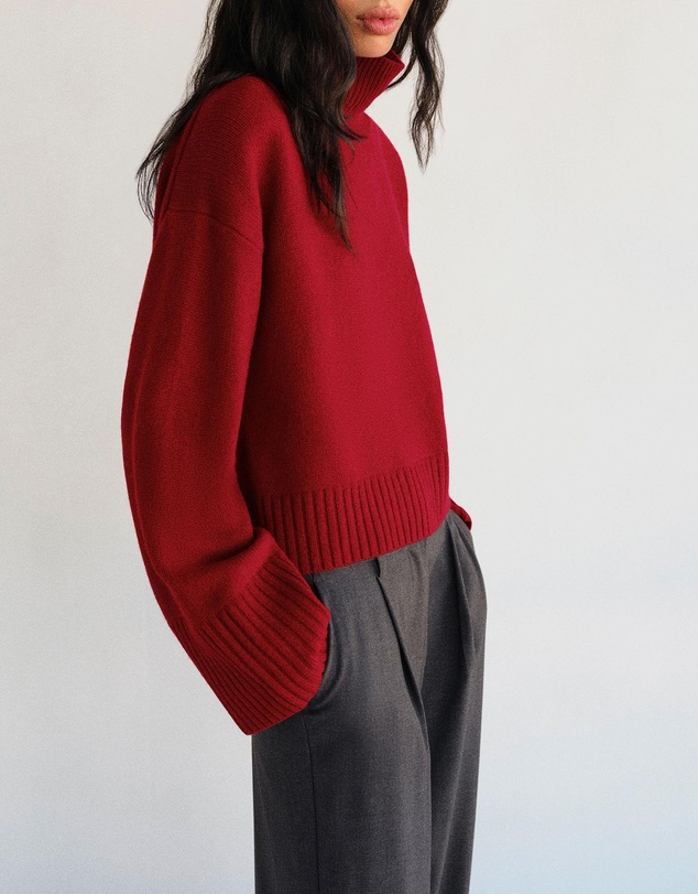 Reformation - March Regenerative Wool Cropped Turtleneck Jumper
