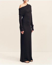 Shona Joy - Aby Draped Asymmetrical Long Sleeve Maxi Dress