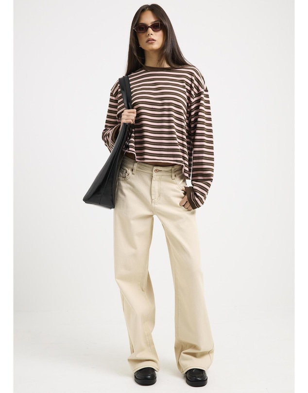 Subtitled - Long Sleeve Stripe Top