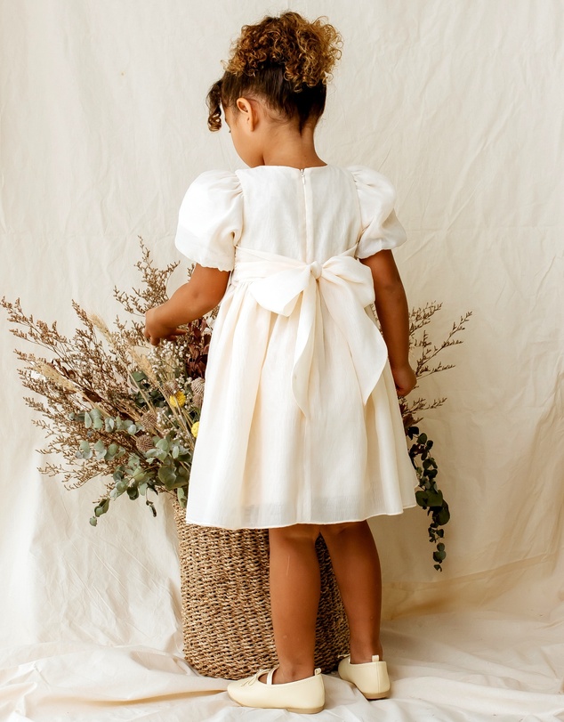 Designer Kidz - Noa Puff Sleeve Bow Back Dress