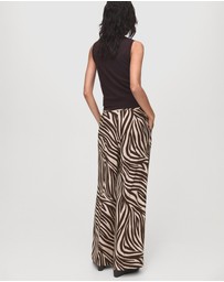 M.N.G - Straight-Leg Zebra-Print Pleated Trousers