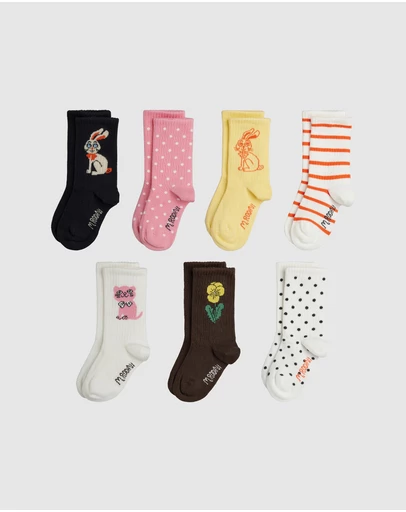 Mini Rodini - Rabbit 7-Pack Socks