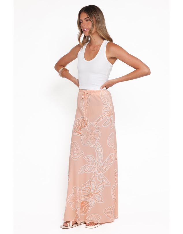 Petal & Pup - Marissa Maxi Skirt - Peach Floral