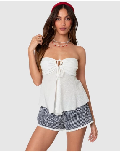 EDIKTED - Tadria Drawstring Baby Doll Top