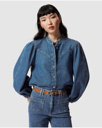 & Other Stories - Puff-Sleeve Denim Blouse