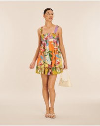 AERE - Linen Pleat Detail Mini Dress