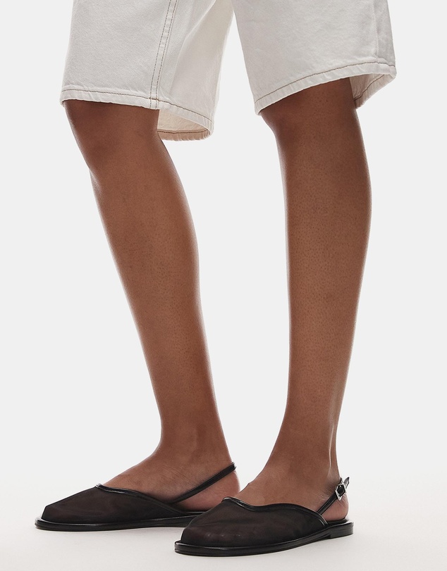 TOPSHOP - Bailey Mesh Slingback Ballet Shoes