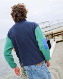 Skwosh - Skwosh Polar Fleece Utility Jacket in Green/Blue