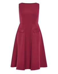 City Chic - Plus size Dynamic Skater Midi Dress - ruby