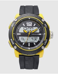 Maxum - CONQUEST Black and Yellow Analogue and Digital Watch
