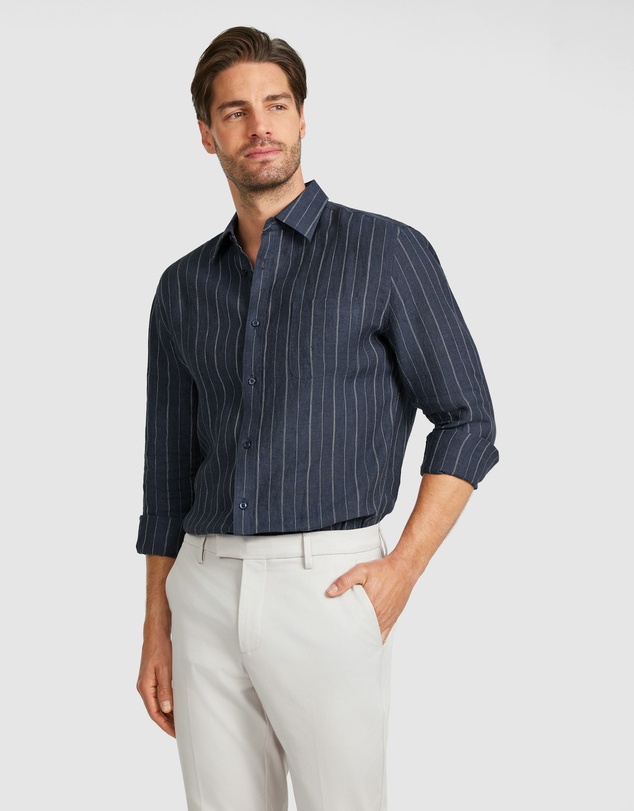 Tarocash - Hamilton Linen Stripe Shirt