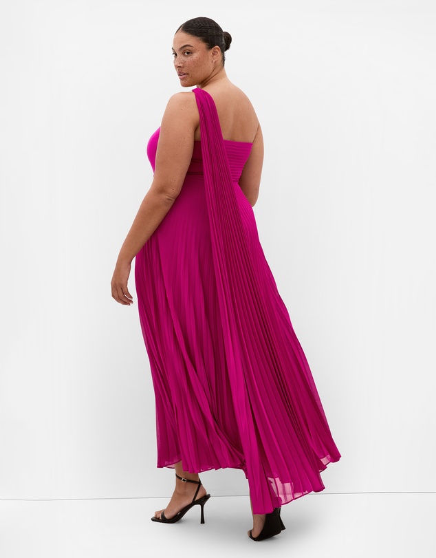City Chic - Eloura One Shoulder Pleat Maxi Dress