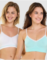 Billet Doux - Zen Attitude Crop Top Style Wirefree Bralette - 2 Pack