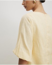 AERE - Eloise Linen Mini Shift Dress