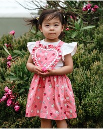 Kynd Baby - Miffy Heart Pinafore in Strawberry