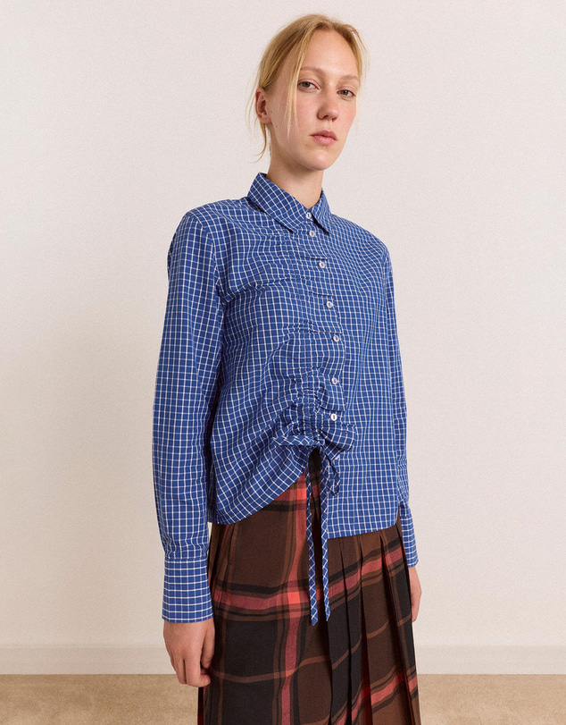 Damson Madder - Talia Ruched Check Shirt