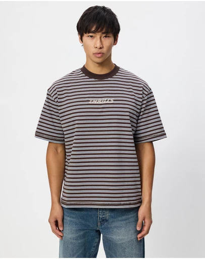 Thrills - Built To Last Stripe Oversize Box Crop Tee - ICONIC EXCLUSIVE