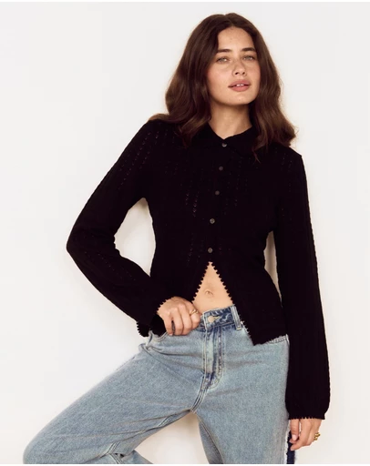 MINKPINK - Hanna Pointelle Cardigan