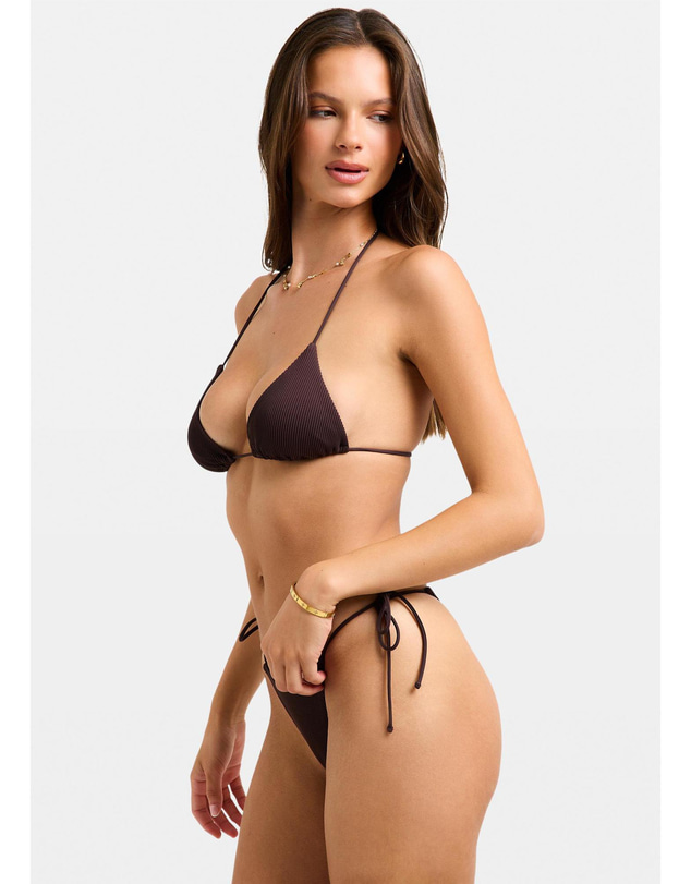 Subtitled - Rib Halter Triangle Bikini Top