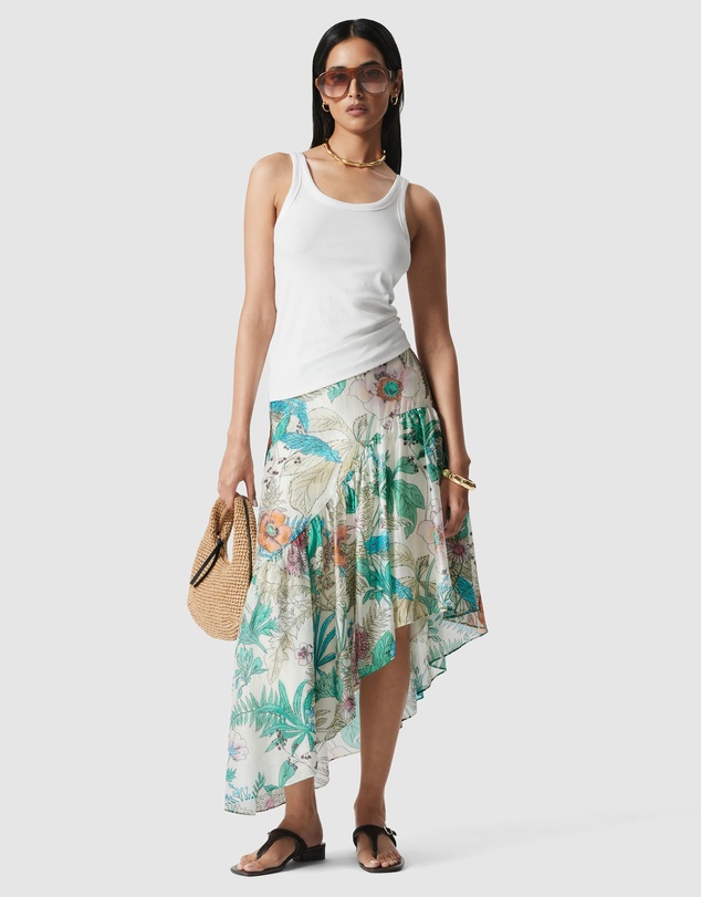 & Other Stories - Asymmetric Ruffle Midi Skirt