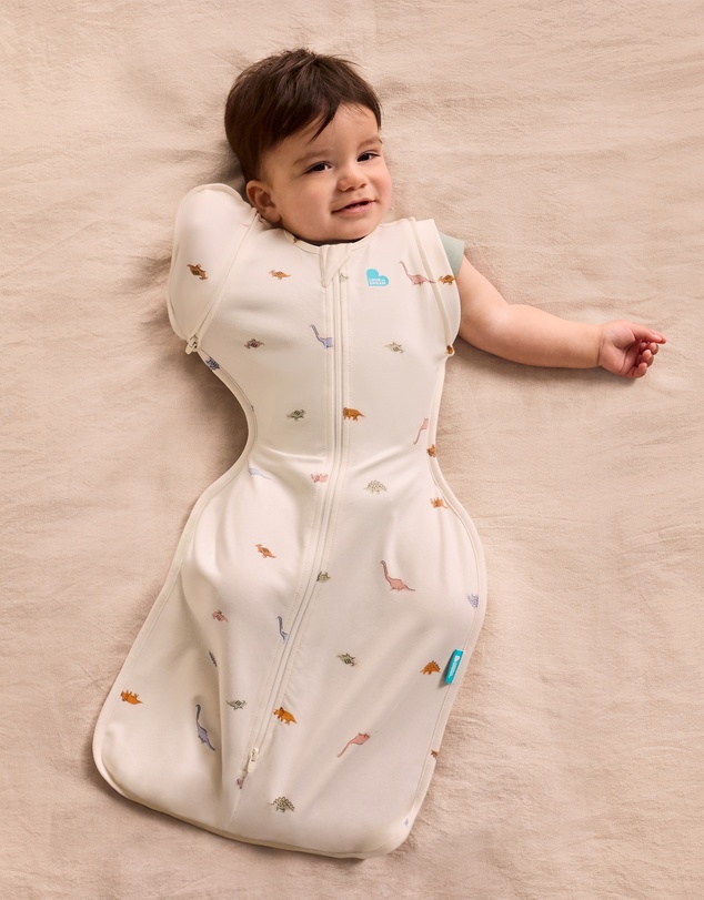 Love to Dream - Swaddle Up™ Transition Bag 1.0 TOG Stretch Cotton Dinosnore Cream